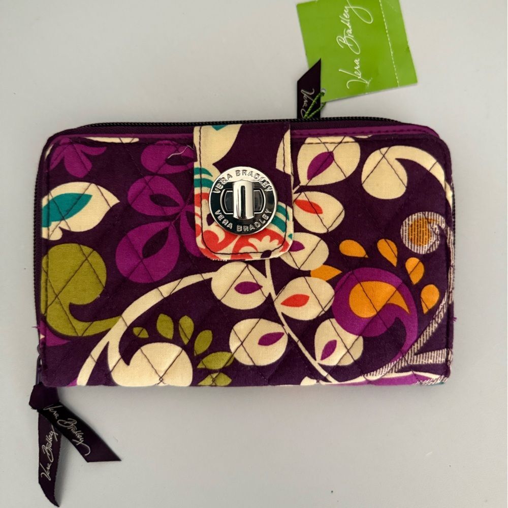 Vera Bradley PlumCrazy zip-around accordion wallet